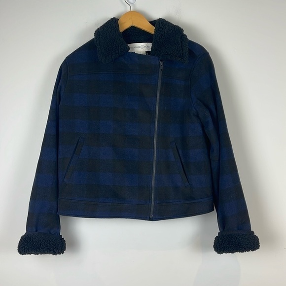 Treasure & Bond Women’s Blue/Black Plaid Jacket Size Small - Picture 2 of 9
